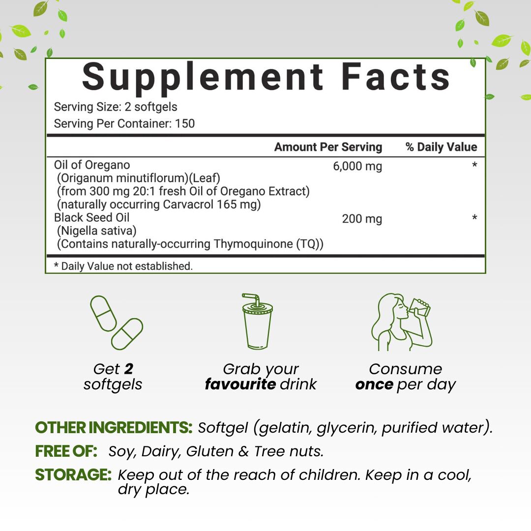 Oil of Oregano + Black Seed Oil — Daily Immune & Gut Support